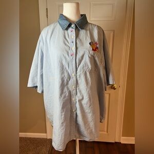 Vintage Winnie The Pooh Short Sleeve Plaid Shirt Women’s ~ 26/28 Disney Store